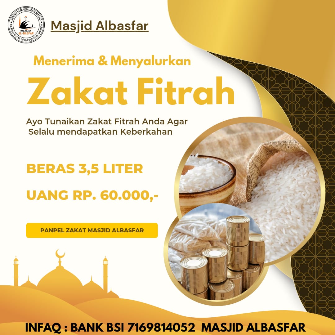 Penerimaan dan Penyaluran Zakat Fitrah 1445 H. Masjid Al-Basfar